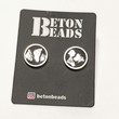Betonbeads - stříbrné třpytivé puzety se stříbrným okrajem 12mmm