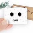 Earrings - Hexagons- Black